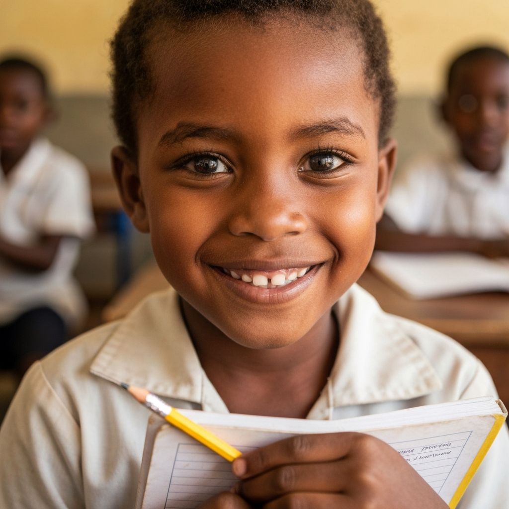 Enfants haitiens a l'ecole