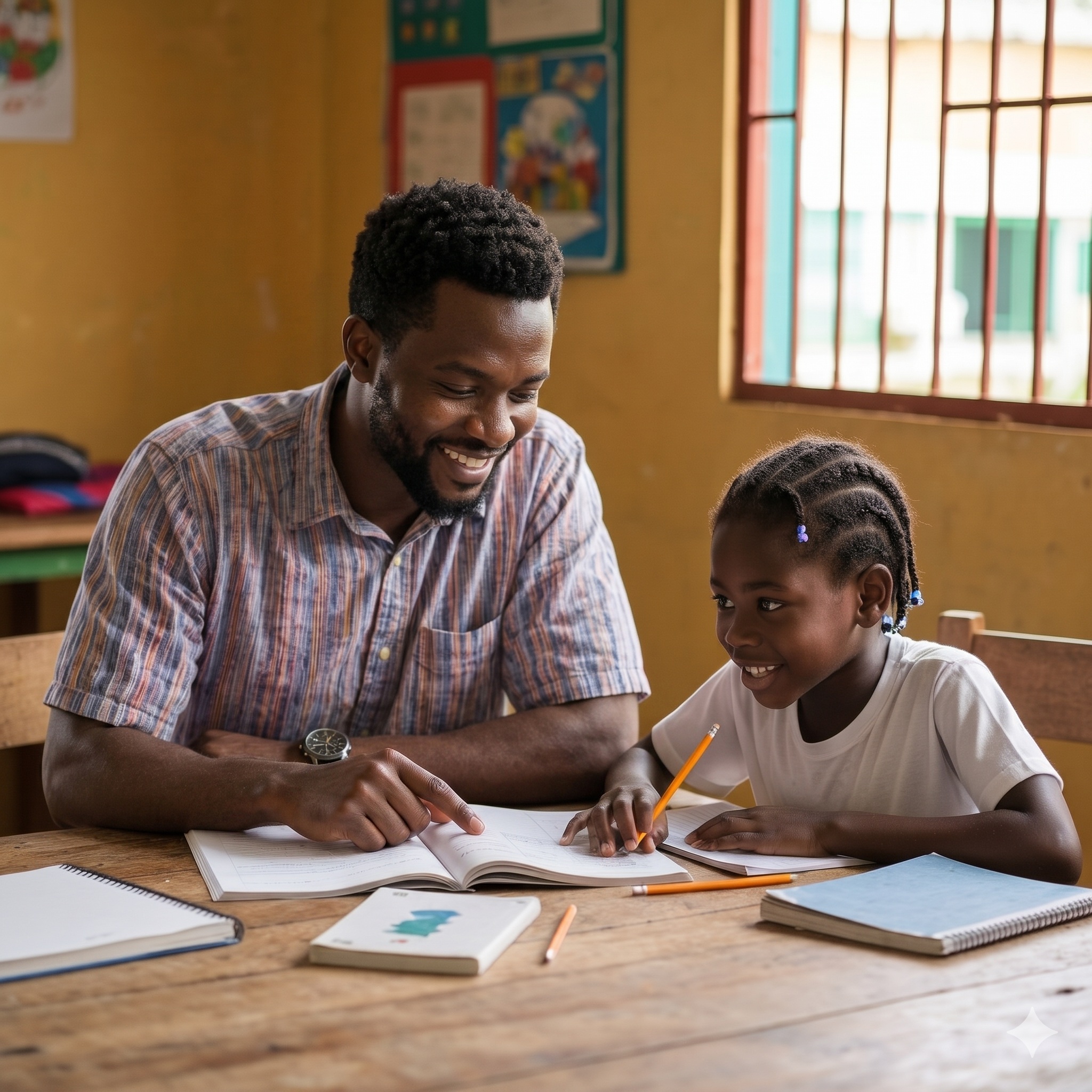 Membre du COMASESH avec un enfant
